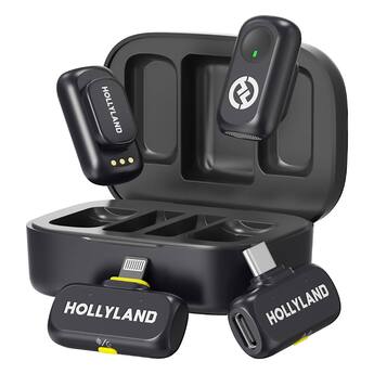 HOLLYLAND LARK A1 Combo 2 Person Wireless Microphone System with HOLLYLAND LARK A1 Combo 2 Person Wireless Microphone System with