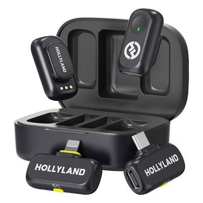 HOLLYLAND LARK A1 Combo 2 Person Wireless Microphone System with HOLLYLAND LARK A1 Combo 2 Person Wireless Microphone System with