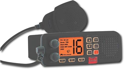 Angle Standard. Midland - Regatta 88-Channel Marine Radio - Black.