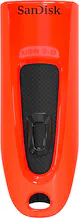 Front. SanDisk - Ultra 64GB USB 3.0 Flash Drive - Red.