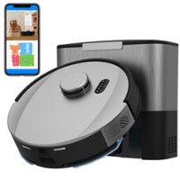 bObsweep - UltraVision Self-Empty Robot Vacuum & Mop, 180-Day Capacity, Ferocious 8000 Pa Suction, Object-aware, Stainless Steel - Stainless Steel - Front_Zoom