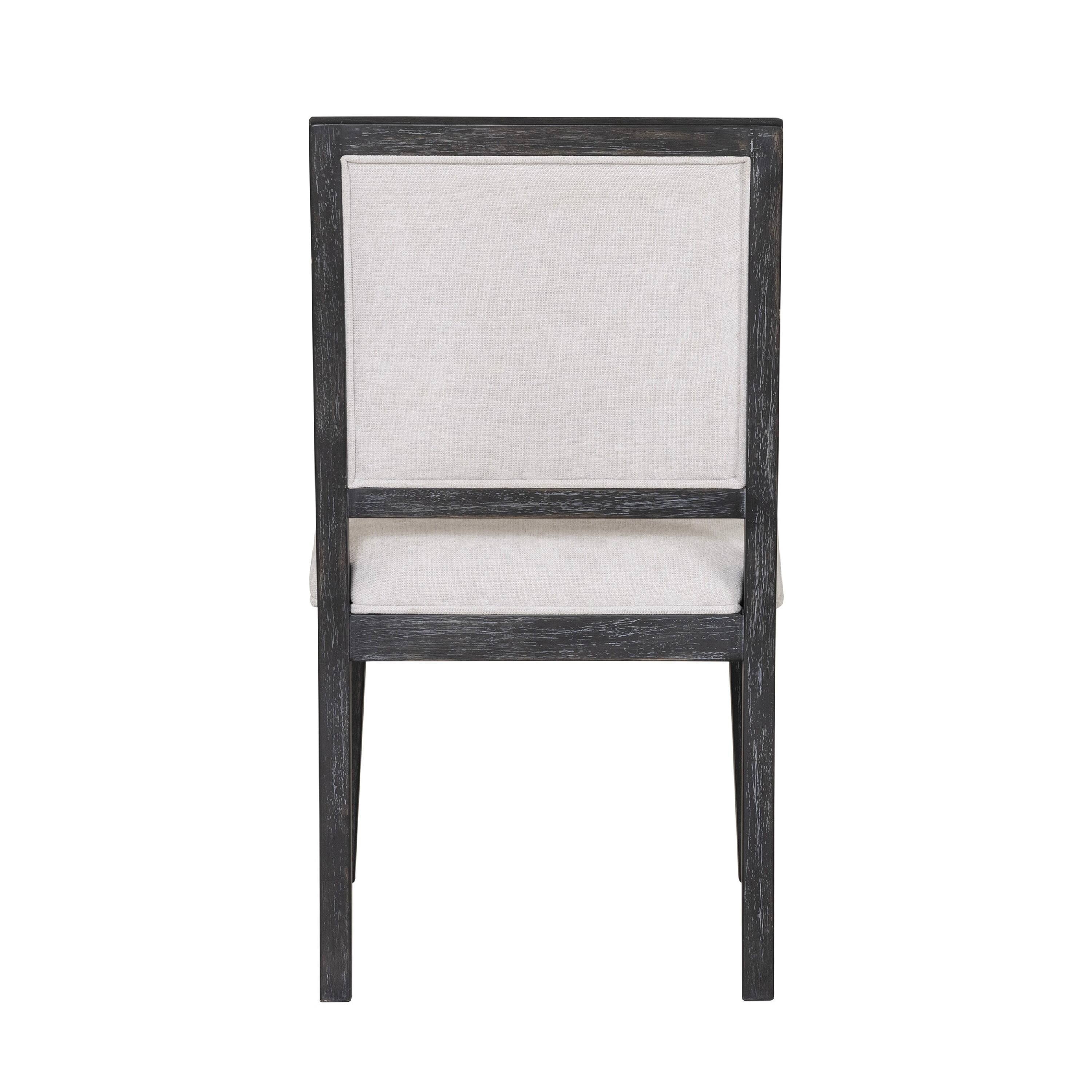 Alt View 3. Manhattan Lane - Kizie Dining Side Chair Set of 2, Farmhouse Panel Design, Black Wood - Black, White.