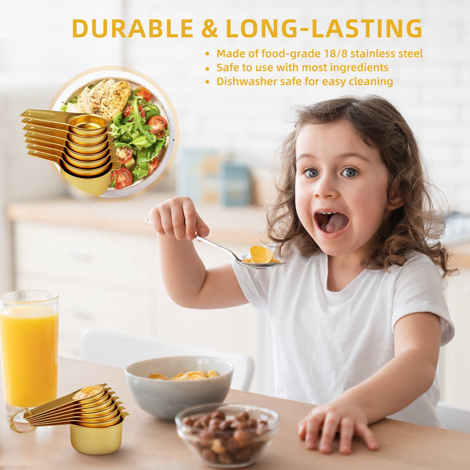 DURABLE & LONG-LASTING

- Made of food-grade 18/8 stainless steel
- Safe to use with most ingredients
- Dishwasher safe for easy cleaning