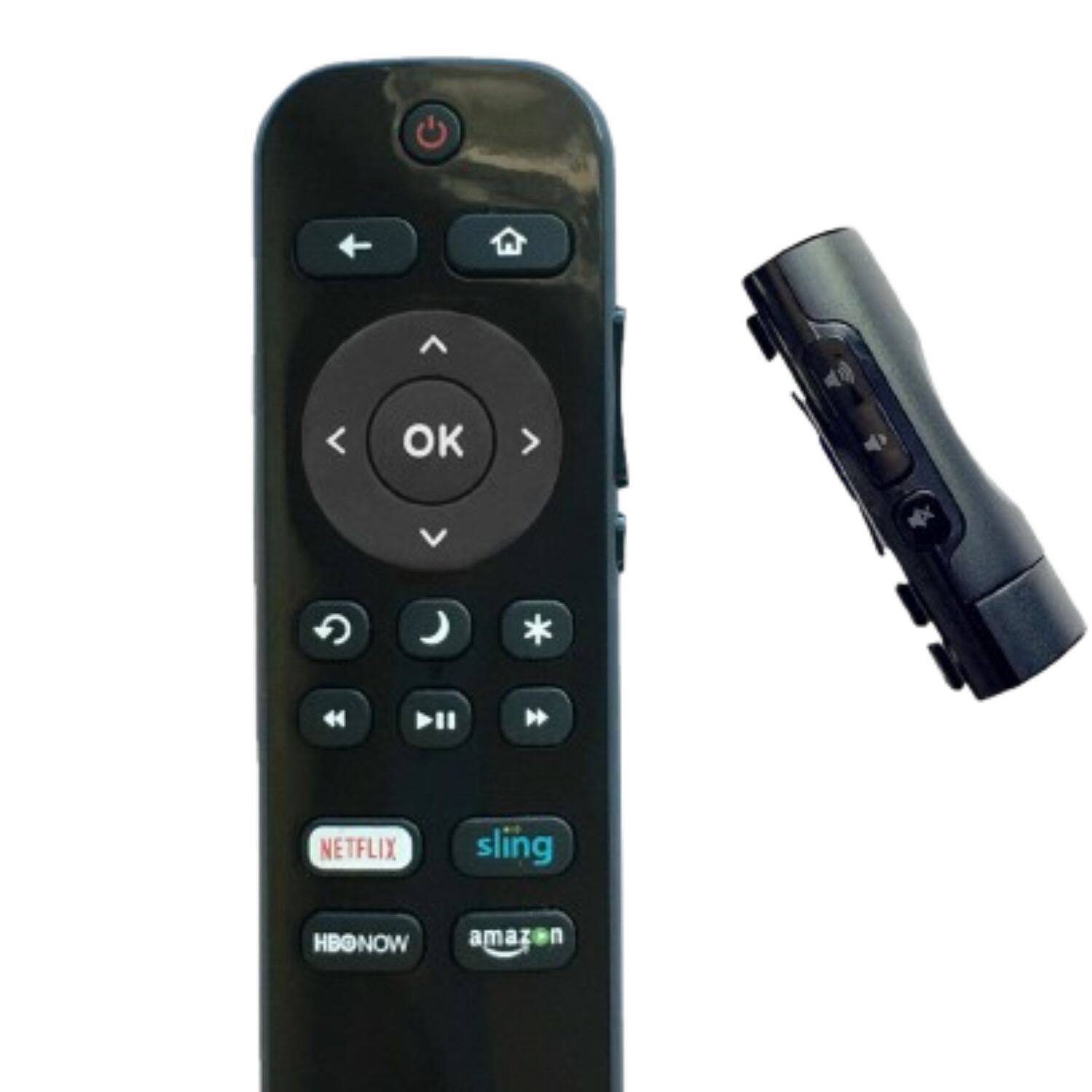 Left. Home Collection - Remote LC-RCRUS-17 for Sharp Roku TV with Netflix, Sling, HBO NOW, and Amazon Keys.