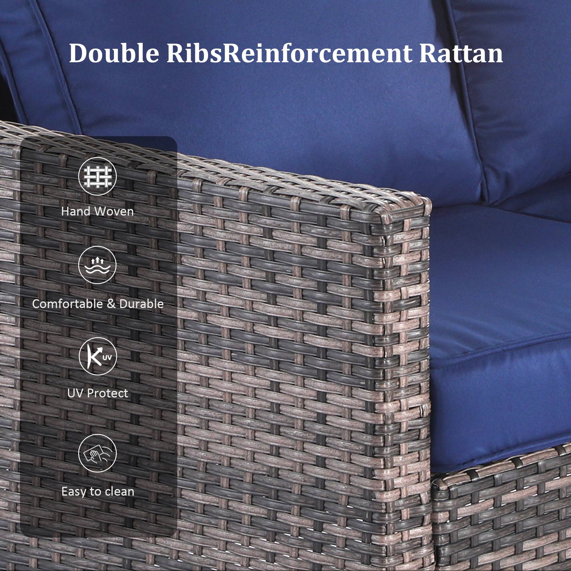 Double Ribs Reinforcement Rattan

- Hand Woven
- Comfortable & Durable
- UV Protect
- Easy to clean