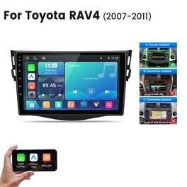 Junsun - Linux System carplay Android auto Mirror Link For Toyota RAV4 2007-2011 Car Stereo Radio GPS Navi WIFI BT RDS FM - Black