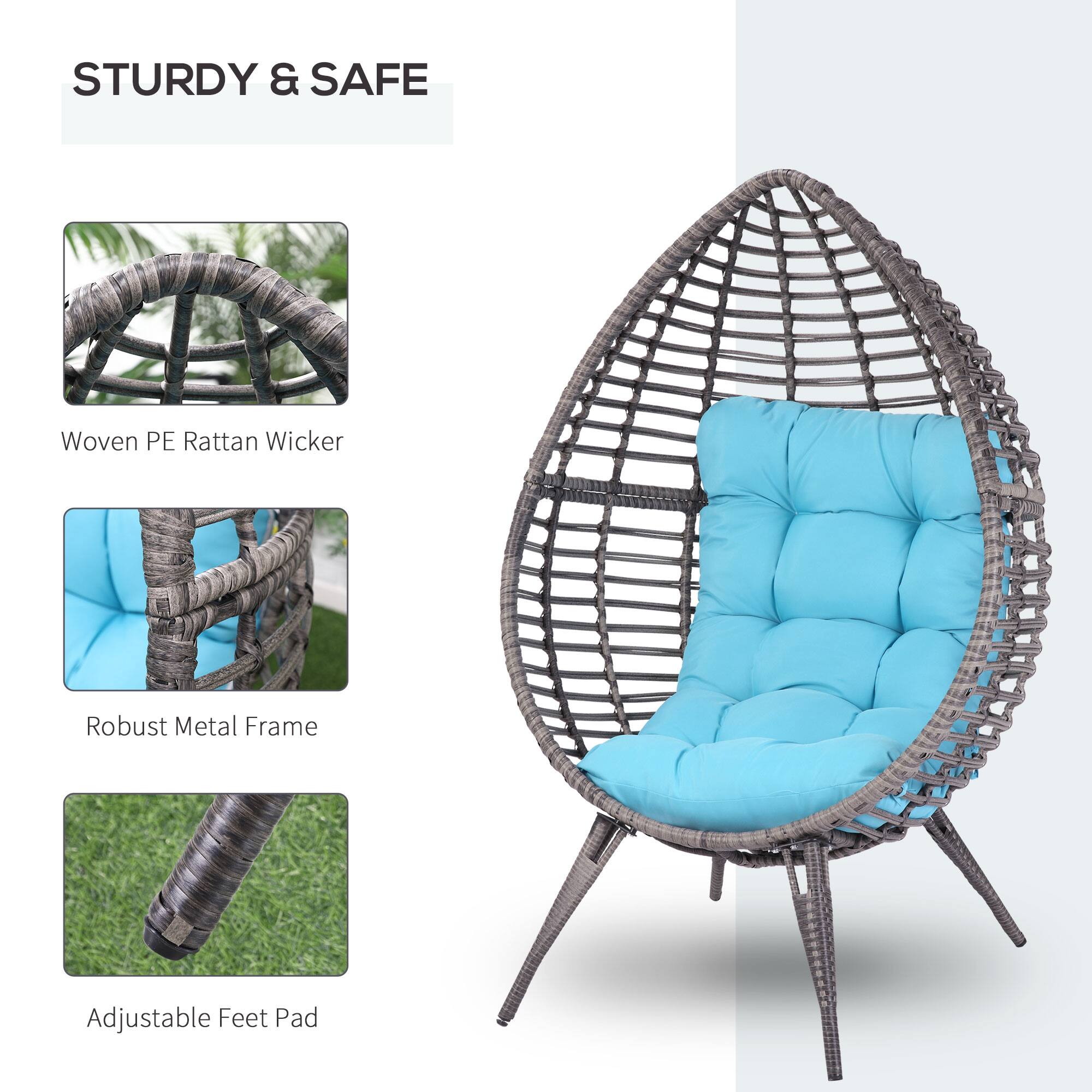 STURDY & SAFE

- Woven PE Rattan Wicker
- Robust Metal Frame
- Adjustable Feet Pad