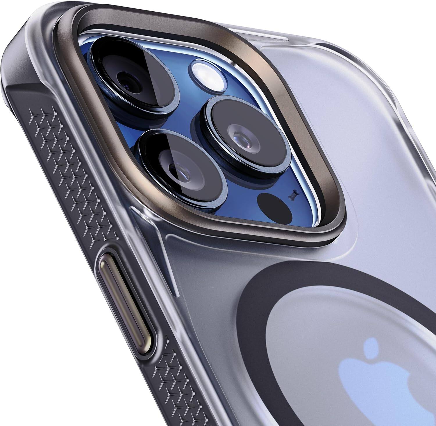 Left. Rebel - Rebel - Frosted Series GEN5 Case For Apple iPhone 15 Pro - Black/Matte Clear - Black.