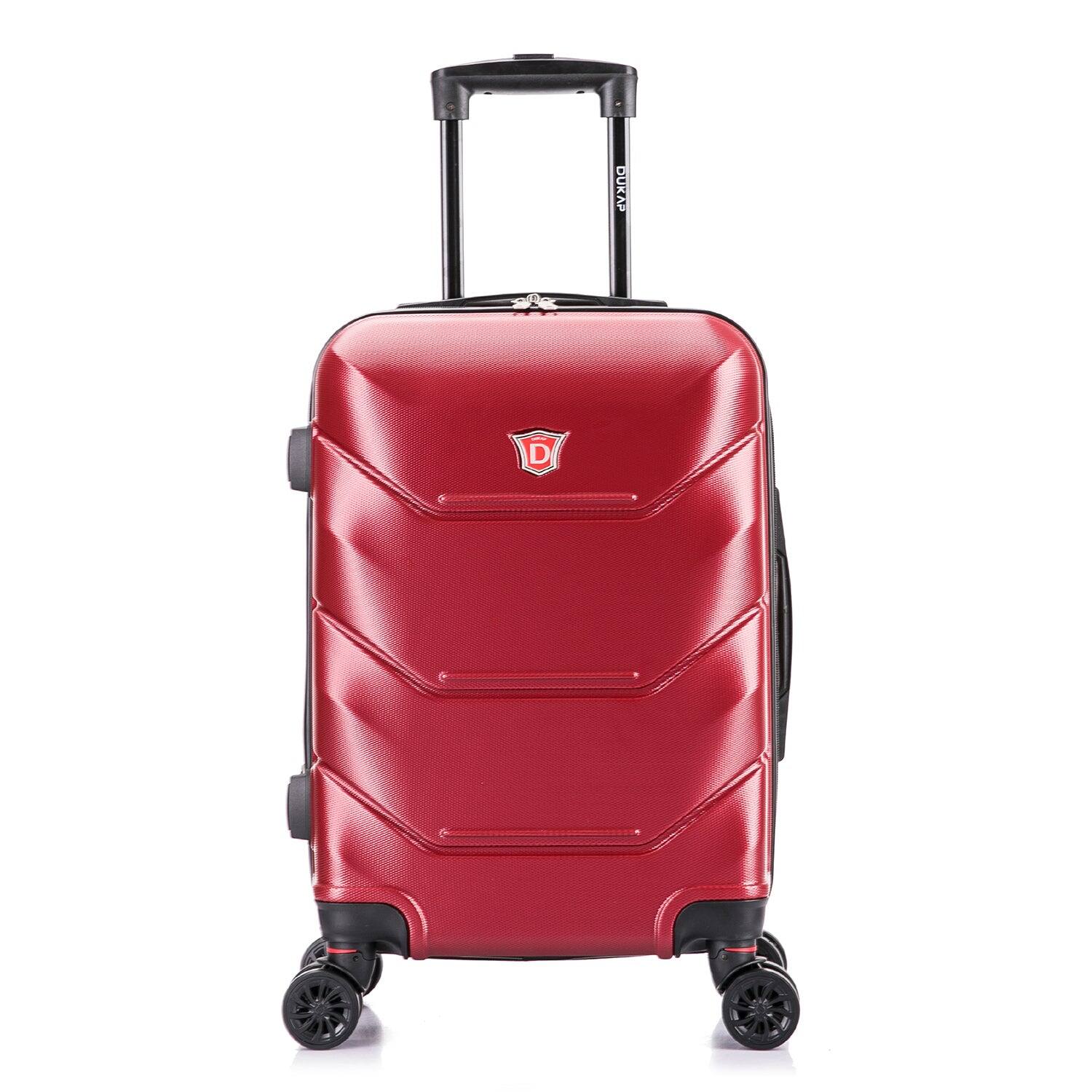 Angle. DUKAP - Zonix Lightweight Hardside Spinner Luggage 20" carry-on - WINE.