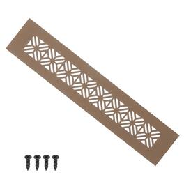 Unique Bargains - 10"x2" Door Air Vent Cover, Heavy Duty Aluminum Alloy Grille Louvered with Mounting Screws for Cabinet Wardrobe - Brown