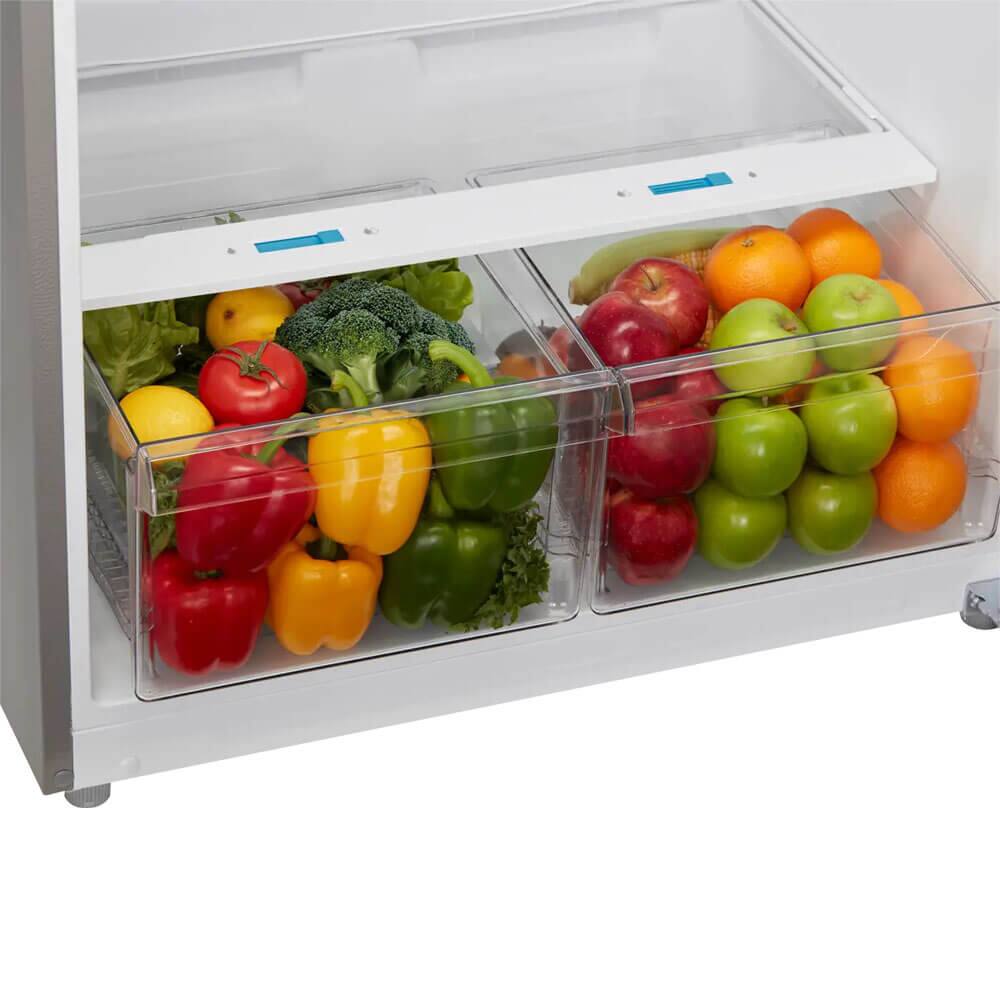 Alt View 3. Midea - Midea MRT18D3BST 18 Cu. Ft. Stainless Garage Ready Top Freezer Refrigerator - Stainless.