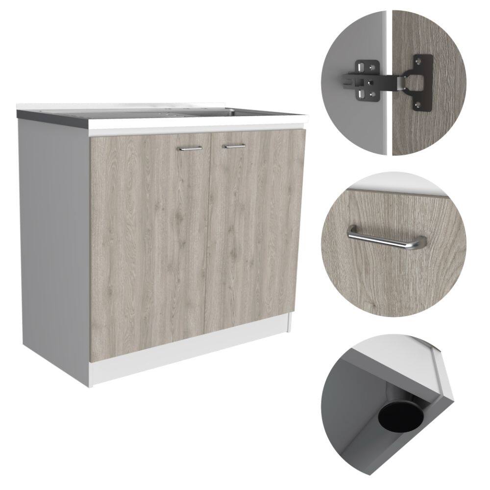 Angle. Treevol Furniture - Utility Sink Vernal,Utility Sink, Double Door - Multi-color.
