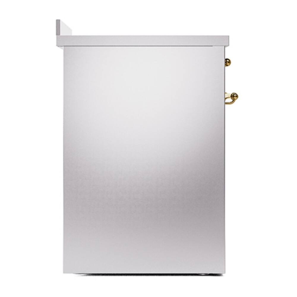 Alt View 5. iLive - ILVE Nostalgie II 30 inch Induction Range with 4 Elements (Triple Glass Door, Stainless Steel, Brass) - Stainless Steel.