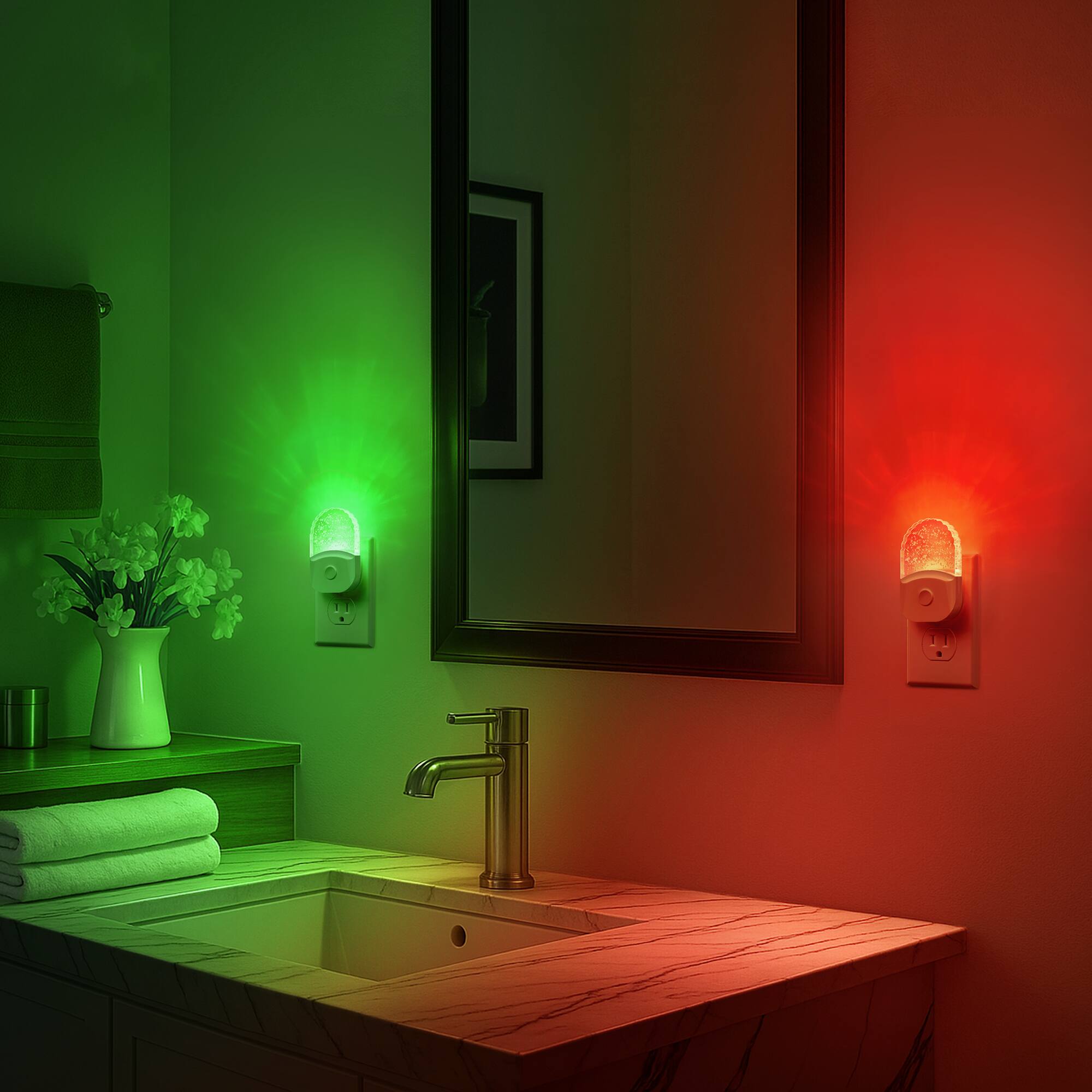 Jandcase 2 Pack 0.5W Plug in Night Light, RGB Color Changing, Acrylic ...