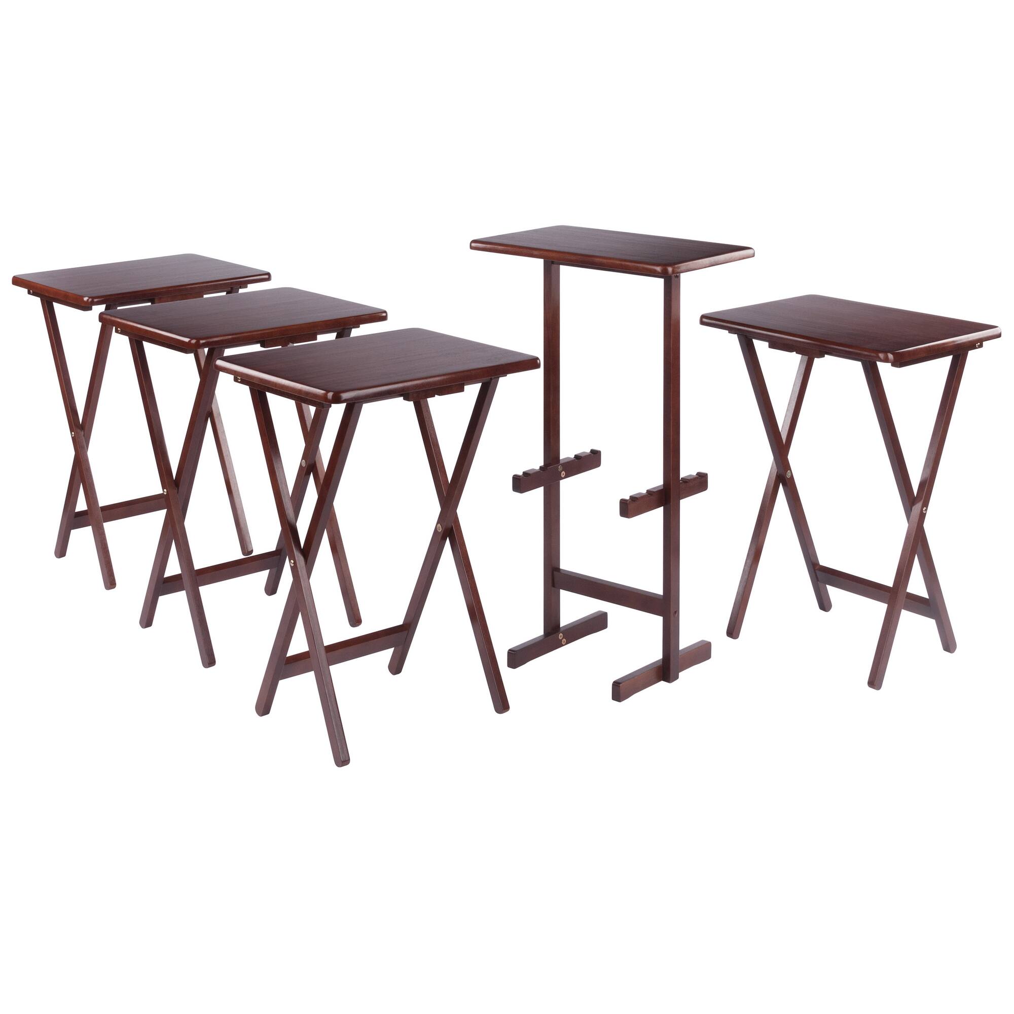 Winsome Wood Riley 5 Pc Set Snack Table Walnut - Best Buy
