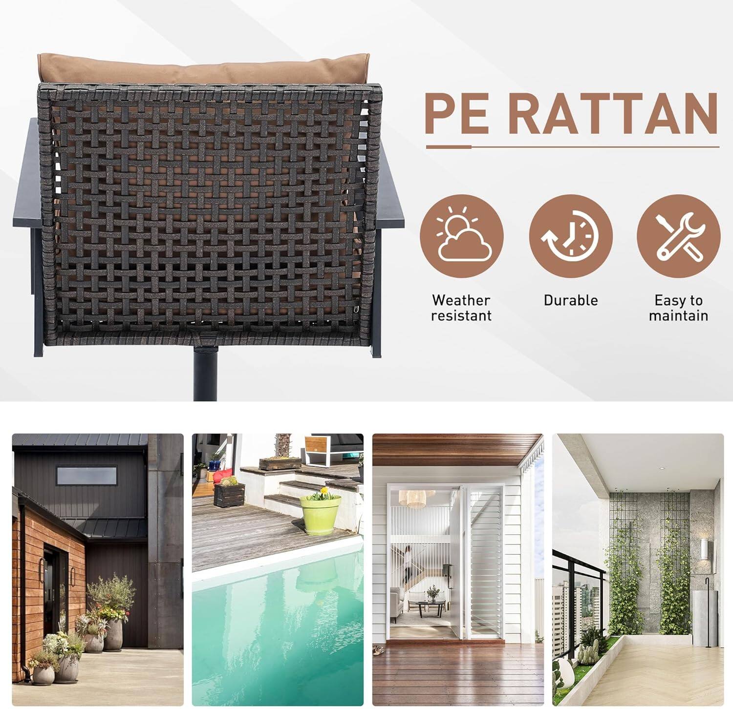 PE RATTAN  
Weather resistant  
Durable  
Easy to maintain