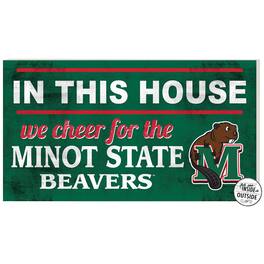 Jardine - Minot State Beavers 11" x 20" Indoor/Outdoor In This House Sign - Green