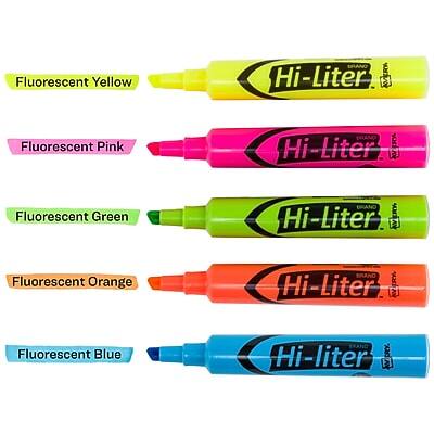 Fluorescent Yellow Hi-Liter  
Fluorescent Pink Hi-Liter  
Fluorescent Green Hi-Liter  
Fluorescent Orange Hi-Liter  
Fluorescent Blue Hi-Liter
