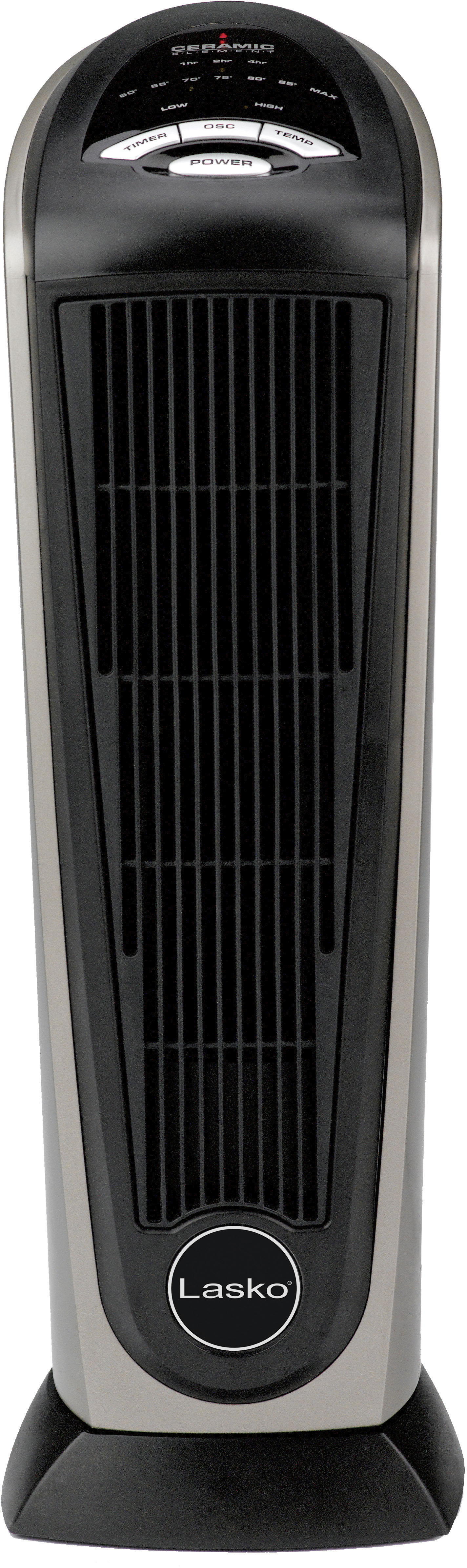 Lasko - Ceramic Tower Space Heater with Remote Control - Black/Silver