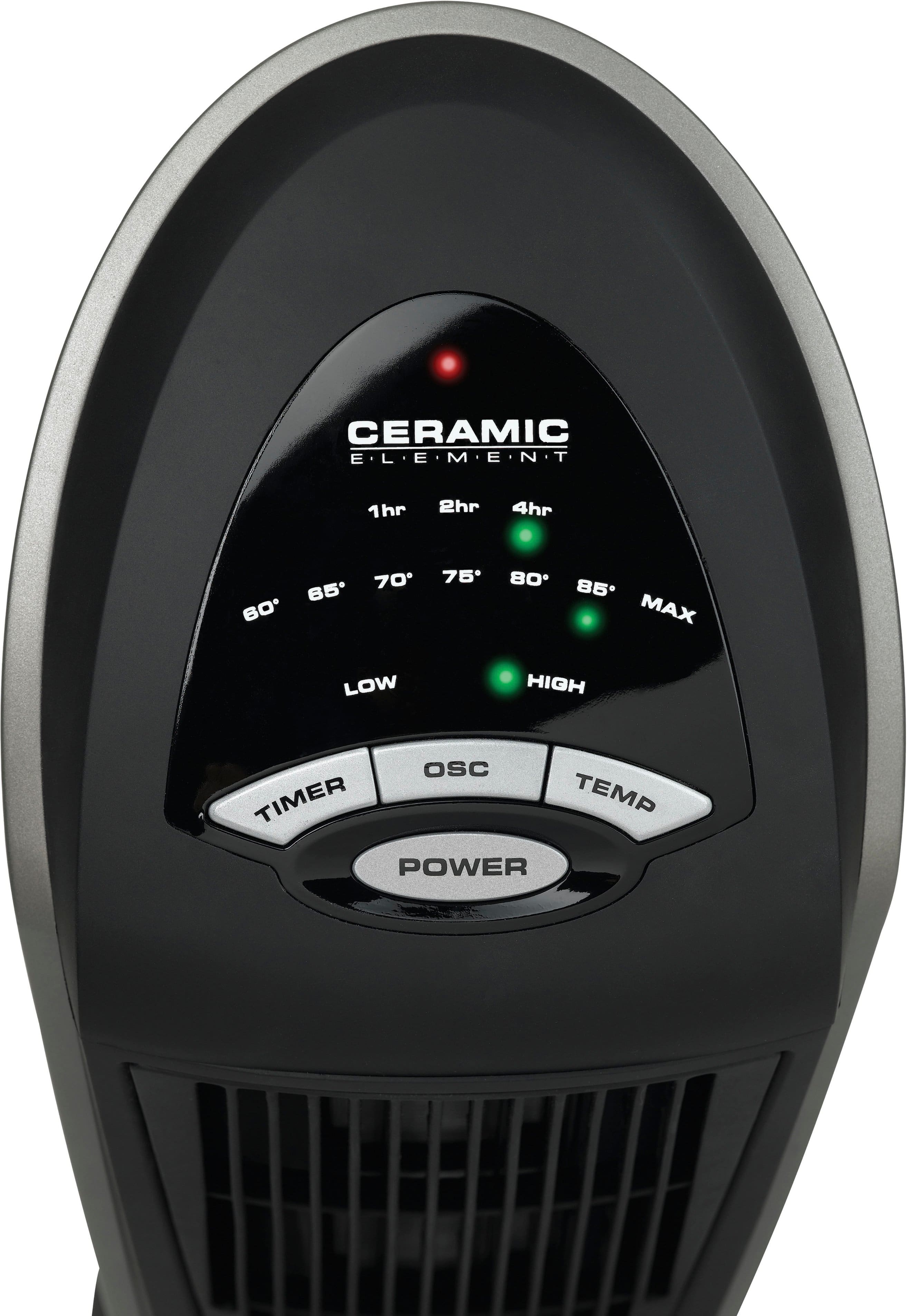 Alt View 11. Lasko - Portable Ceramic Tower Space Heater with Remote Control - Black/Silver.