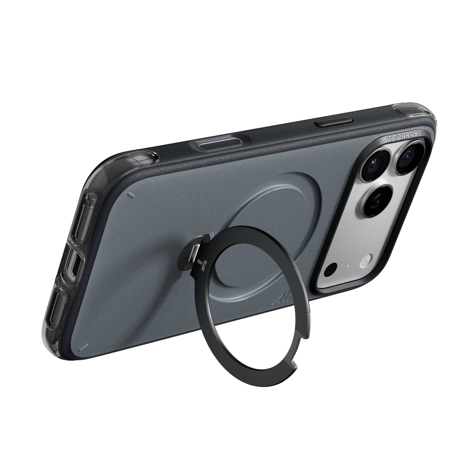 Back. TORRAS - TORRAS Q3 Air Essential Case for iPhone 18 ProMax AirPro Cushion Rugged Anti-Slip Durable Phone Cover，Black - Black.