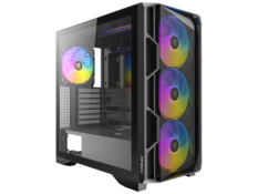 Front. Antec - AX1000 ARGB, 4 x 140mm ARGB PWM Fans Included, ARGB PWM Fan Controller, 360mm Radiator Support, Mid-Tower ATX PC Case - Black.