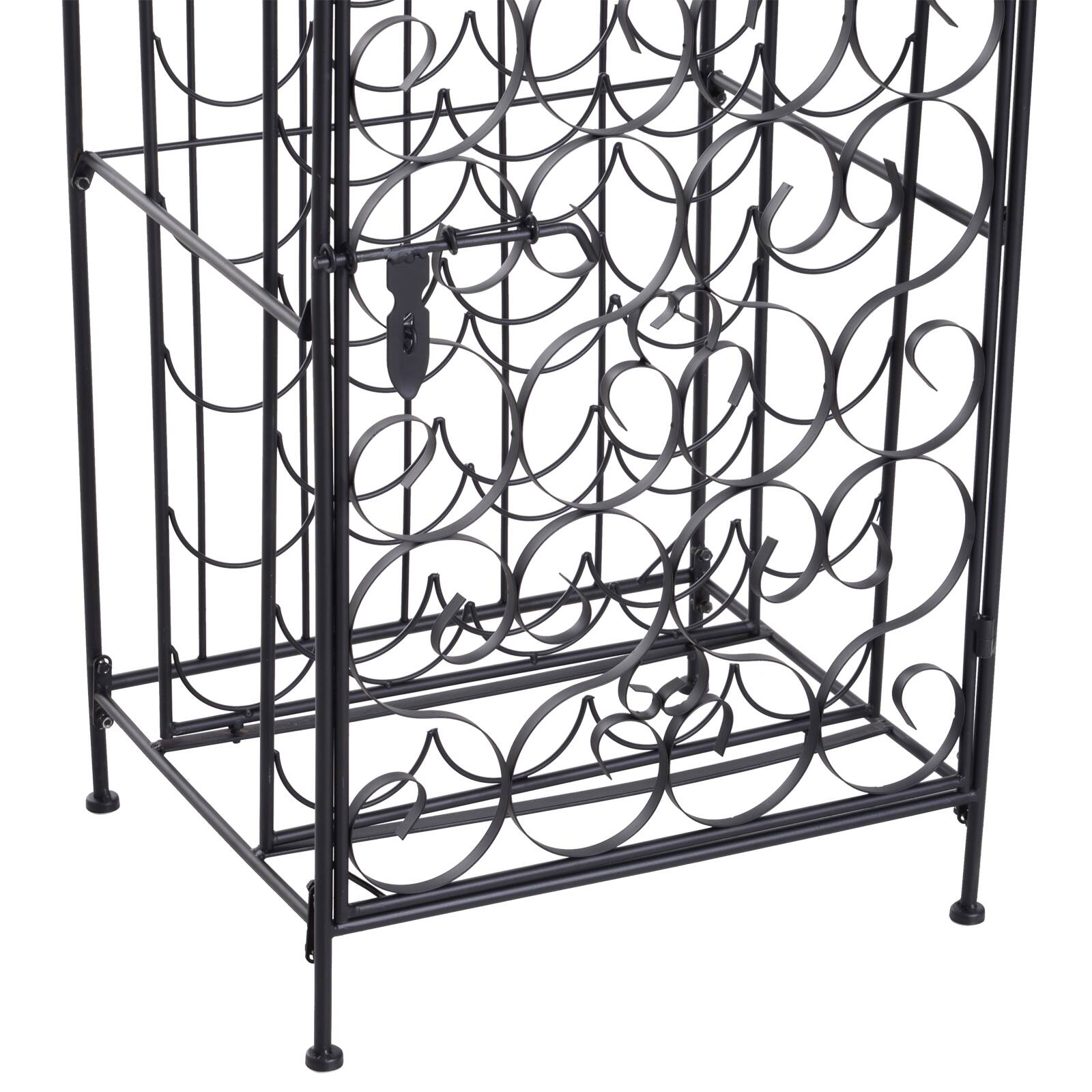 Alt View 5. Homcom - 35 Bottle Wrought Iron Wine Rack Cabinet with Lock.