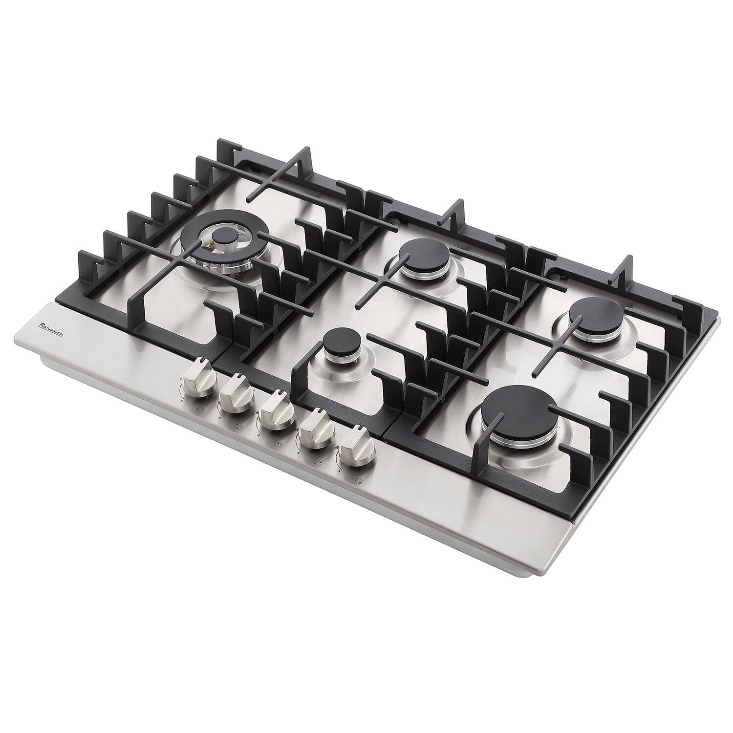 Left. Rangaire - Rangaire 30" Gas Cooktop 5 Burners Stainless Steel RCG301S - Stainless Steel.