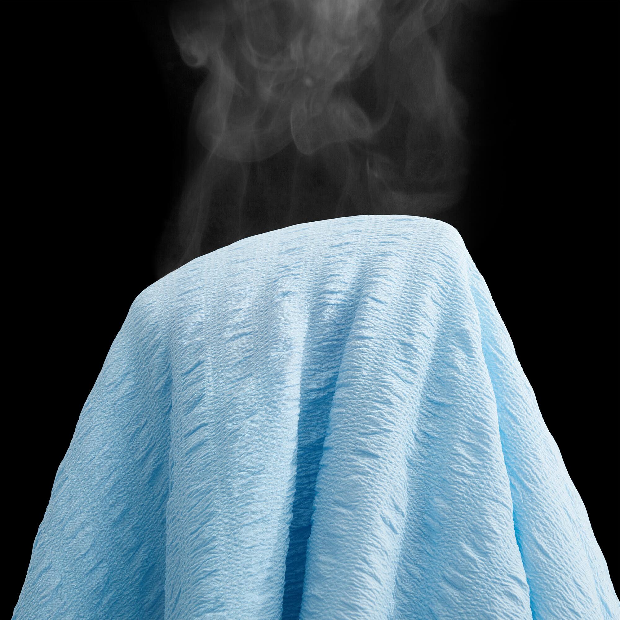 Back. Peace Nest - Peace Nest Cooling Seersucker Bed Blanket, Lightweight Comforter for Hot Sleepers, Blue, King - Blue.