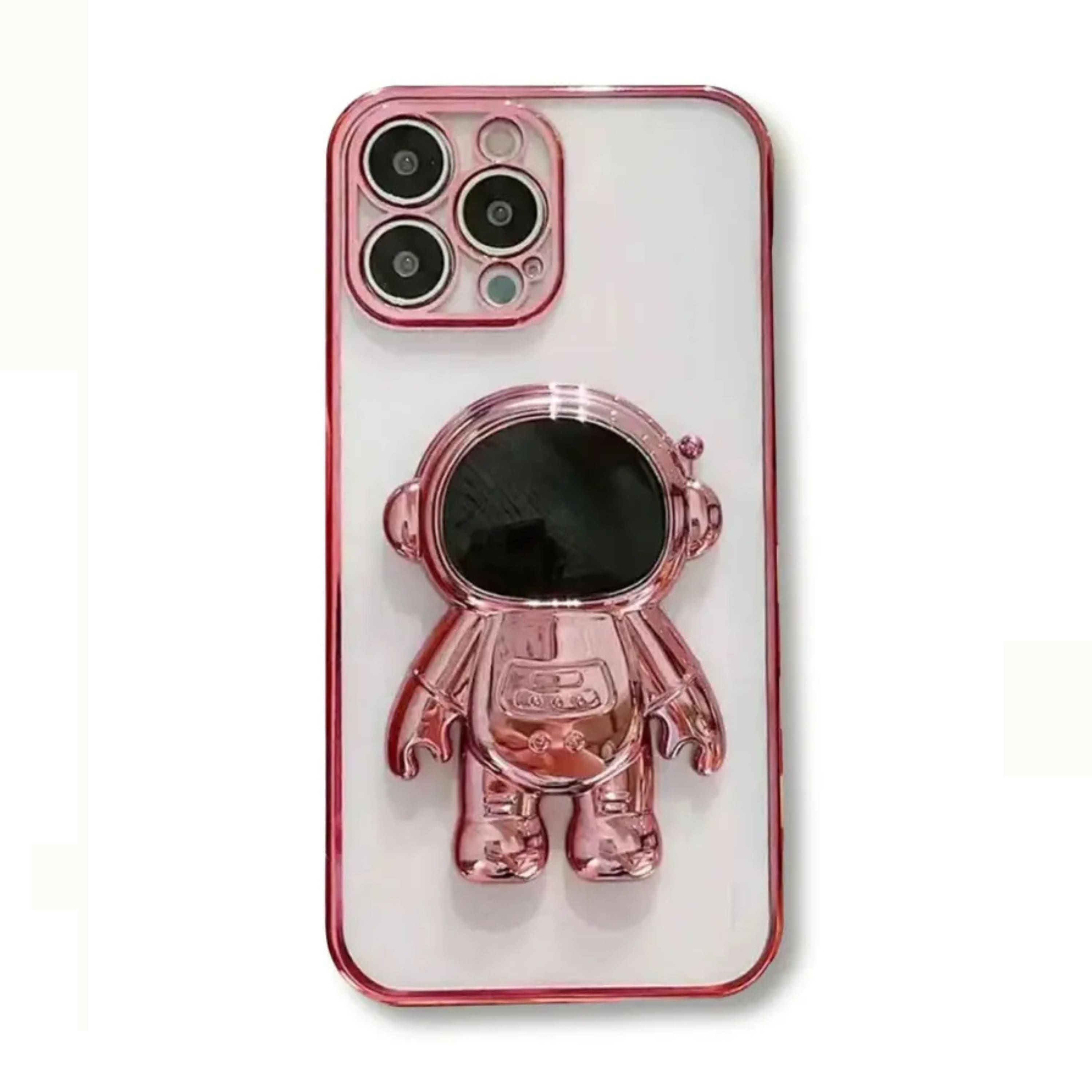 Kitcheniva - Stylish Clear Astronaut iPhone 12 Case With Strong Grip And Shock Resistant Material - Pink