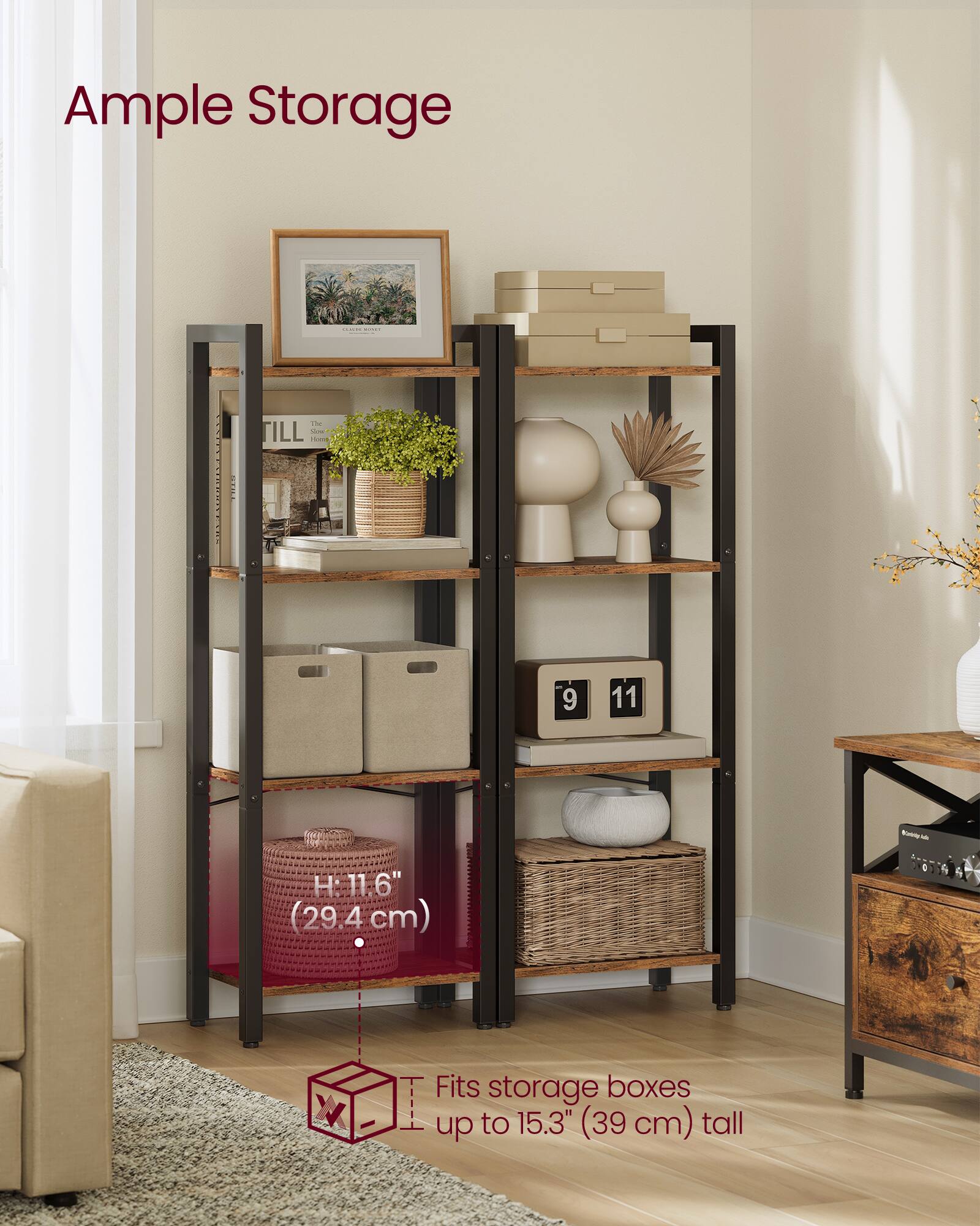 Ample Storage

1 ILL - 9 11 Ko - H: 11.6" (29.4 cm)

Fits storage boxes up to 15.3" (39 cm) tall