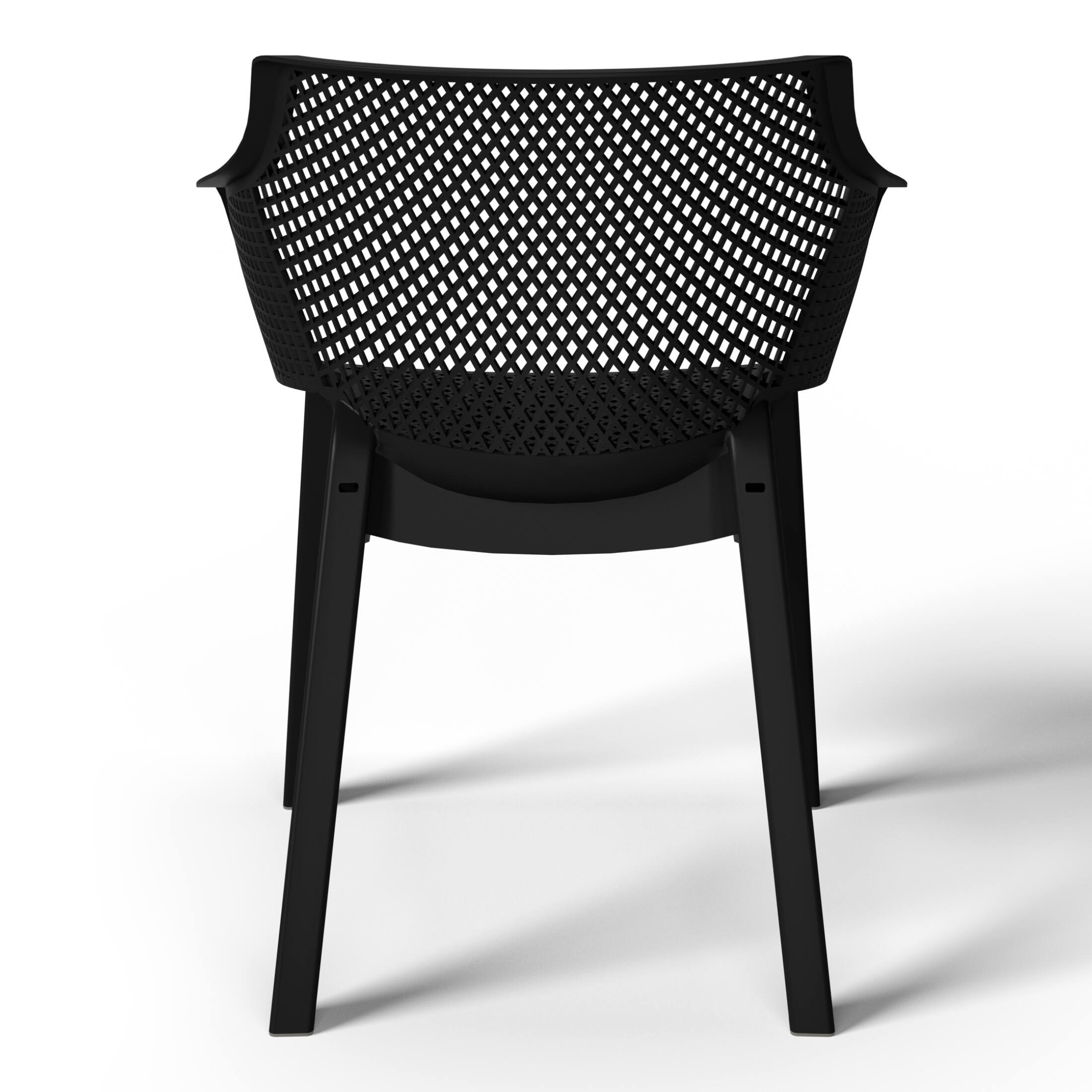 Alt View 3. WestinTrends - WestinTrends Playa Outdoor Modern Stackable Plastic Resin Patio Dining Armchair (Set of 4) - Black.