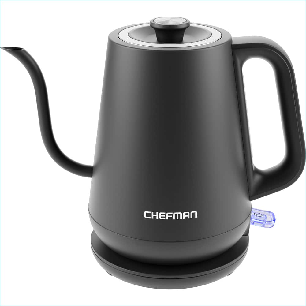 Chefman - Precise Pour 0.8L Gooseneck Kettle, 1000W Electric with Automatic Shut-Off – New - Black