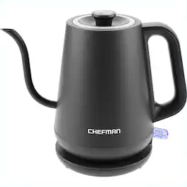 Chefman - Precise Pour 0.8L Gooseneck Kettle, 1000W Electric with Automatic Shut-Off – New - Black