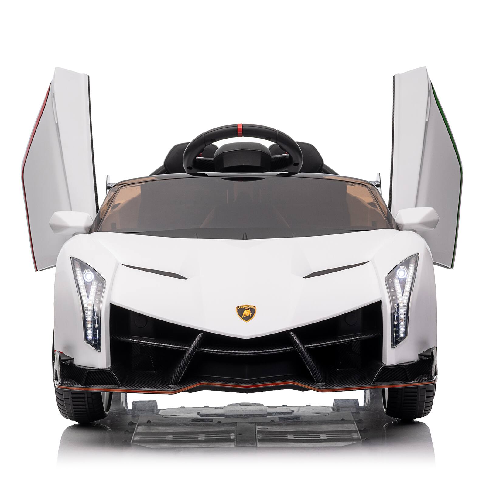 Back. Winado - 12V Ride on Car, Electric Vehicle Licensed Lamborghini Veneno for Kids, Battery Powered Car Toy w/Parent Control, LED - White.