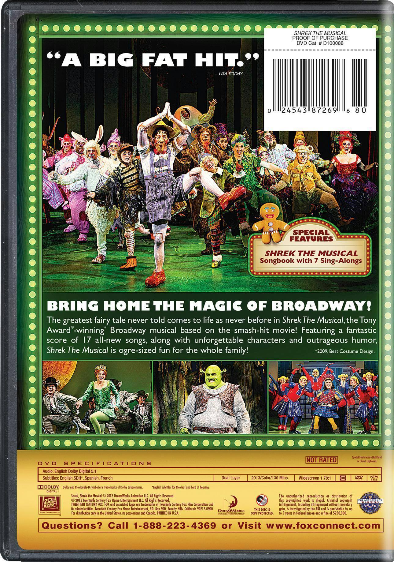Angle. Shrek: The Musical (DVD + DVD + Digital Copy) [DVD].