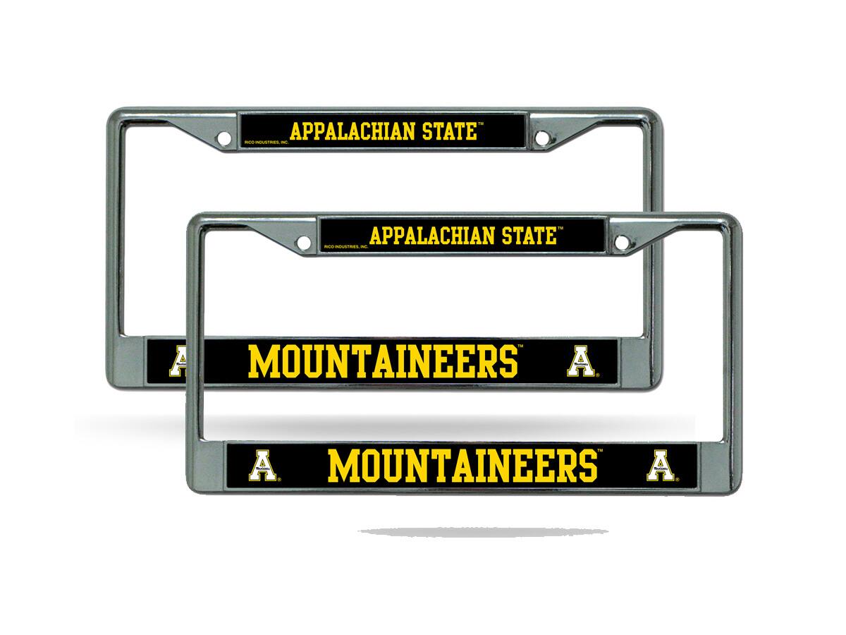 Appalachian State Mountaineers Chrome Metal License Plate Frame - Set of 2 Frames