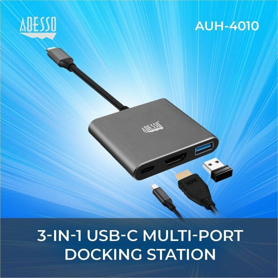 ADESSO AUH-4010  
3-IN-1 USB-C MULTI-PORT DOCKING STATION