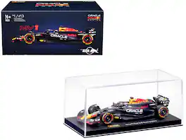 Bburago - Red Bull Racing RB20 #1 Max Verstappen Oracle F1 2024 World Championship Driver Figure Display Case 1/43 - Multicolor