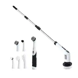 Pursonic - Cordless Cleaning Power Bundle – Includes Rechargeable Power Scrubber Brush with 7 Heads + Cordless Scrubber Cl