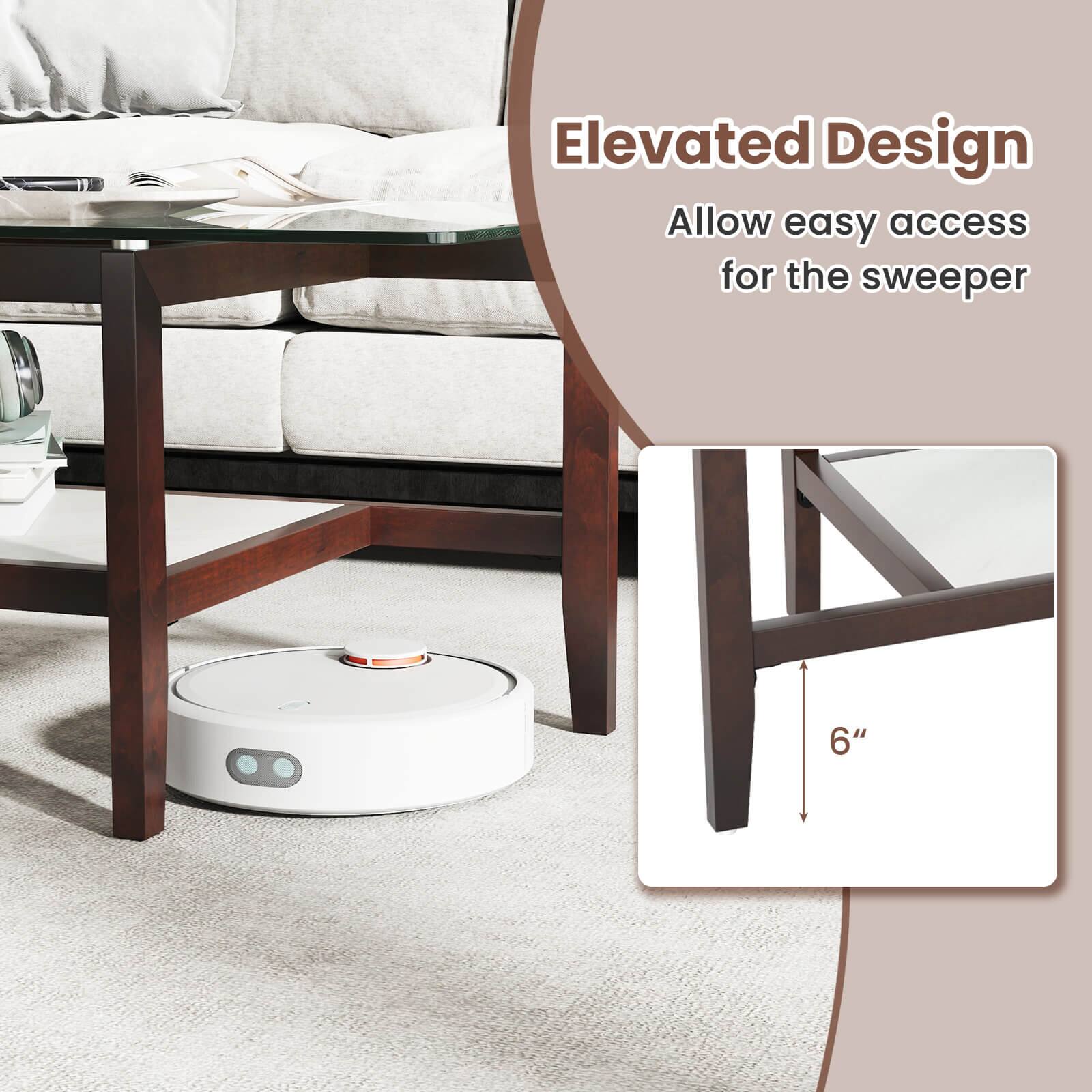 Elevated Design  
Allow easy access for the sweeper  

6"