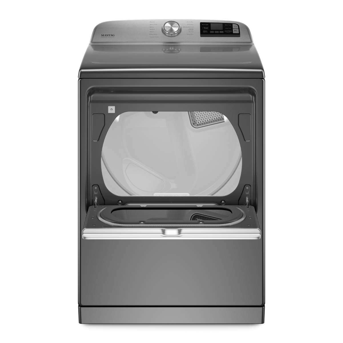 Angle. Maytag - Maytag - 7.4 Cu. Ft. Smart Electric Dryer with Steam and Extra Power Button - Metallic Slate - Metallic Slate.