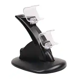 Cluzine - Dual USB Controller Charger Dock Station for Quick Charging with LED Indicator Black Charging Stand for PS4
