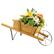 Front. Costway - Wooden Wagon Planter Decorative Indoor/Outdoor Rustic Flower Cart with Wheel - Beige.