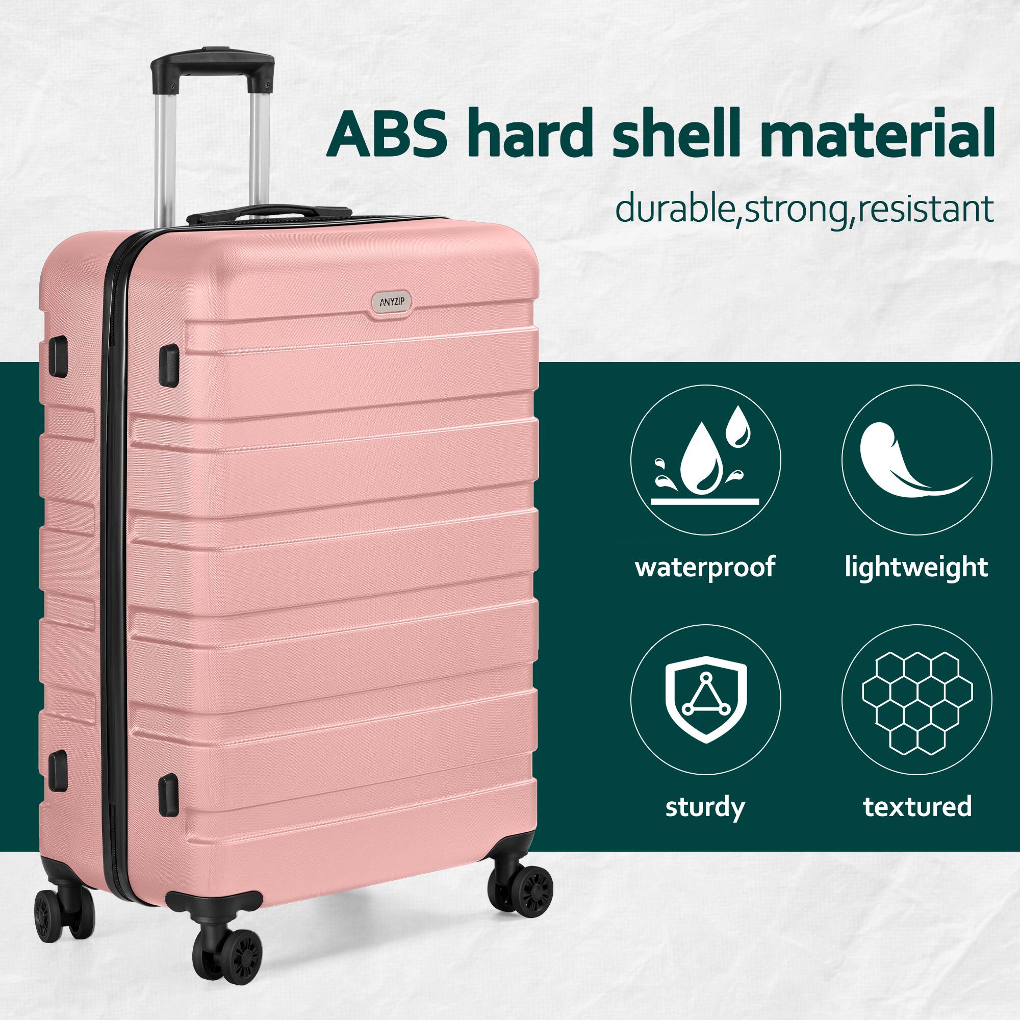 ABS hard shell material  
durable, strong, resistant  

waterproof  
lightweight  
sturdy  
textured