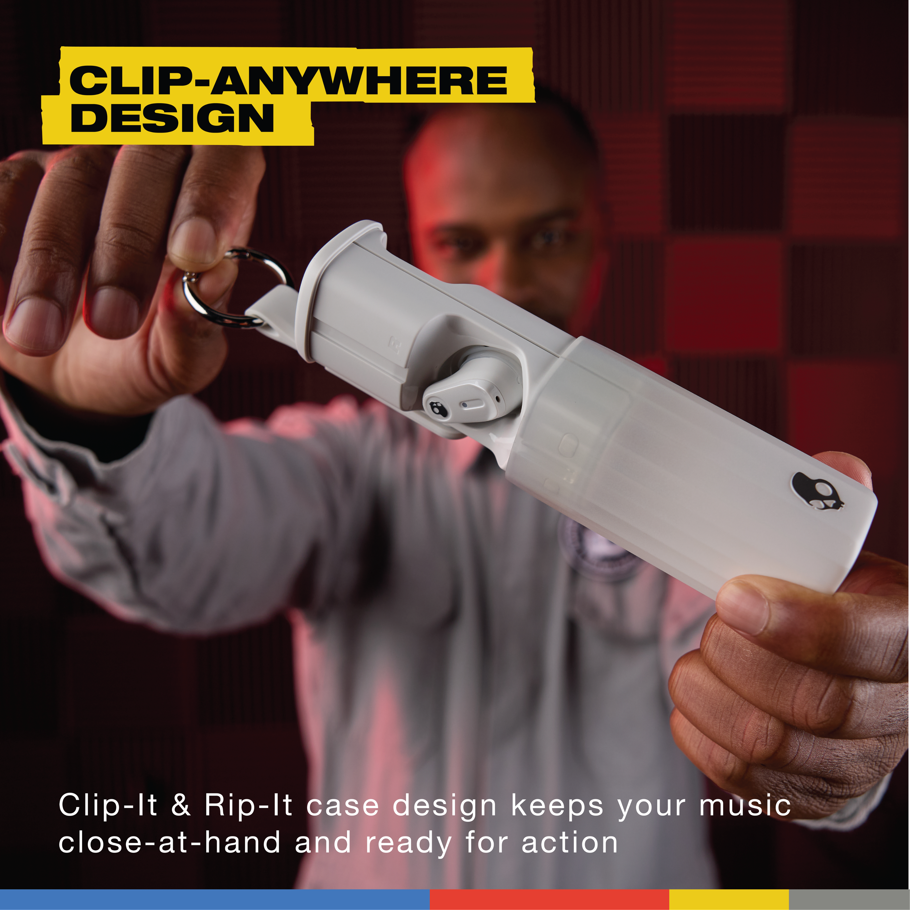 Clip-Anywhere Design: Clip-It & Rip-It case design keeps your music close-at-hand and ready for action.
