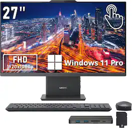 Lenovo - IdeaCentre 27" FHD Touchscreen All-in-One Desktop,Intel i7-13620H,64GB DDR5,2TB SSD+288GB Dock Set,win11 Pro - Gray
