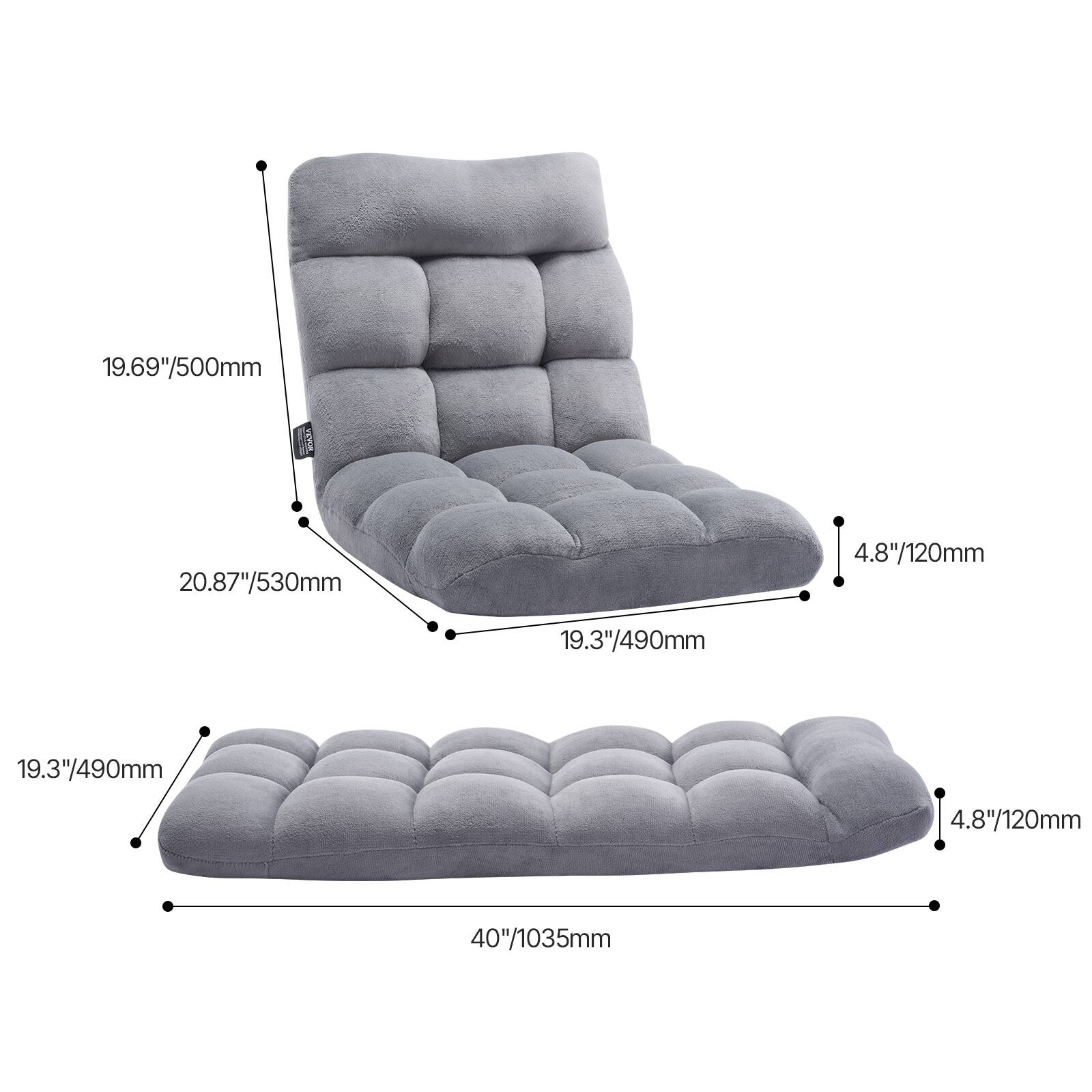 19.69"/500mm  
20.87"/530mm  
4.8"/120mm  
19.3"/490mm  
19.3"/490mm  
4.8"/120mm  
40"/1035mm