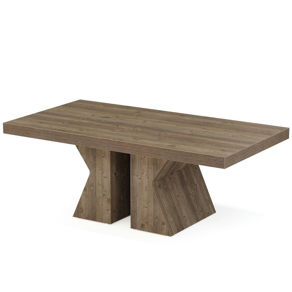 Angle. Kadyn - Kadyn Center Coffee Table, Living Room Table,47" Wood Coffee Table, Rectangular Center Table Snack Table - Brown.