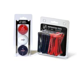 Team Golf - Washington Capitals 3-Golf Ball & 50-Golf Tee Set - Multicolor